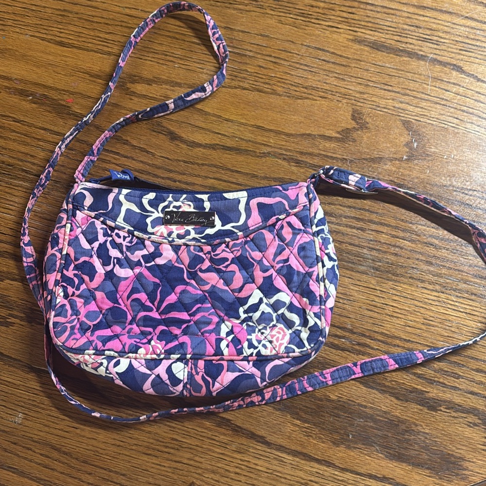 Vera Bradley Quilted Pink and Blue Crossbody Bag